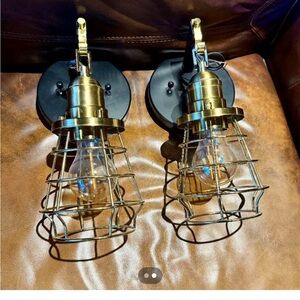 Industrial Gold and Black Reading Lights